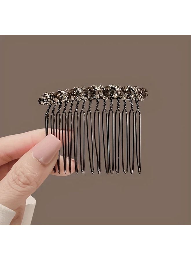 مشط شعر أنيق للنساء مرصع بحجر الراين بتصميم 8 نقاط لامع مع تثبيت آمن - Image 1